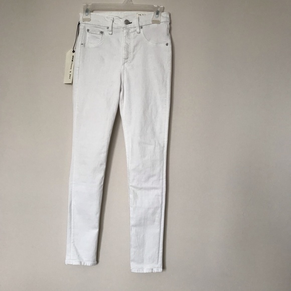 RAG & BONE High Rise Ankle Skinny White Jeans - Picture 2 of 6